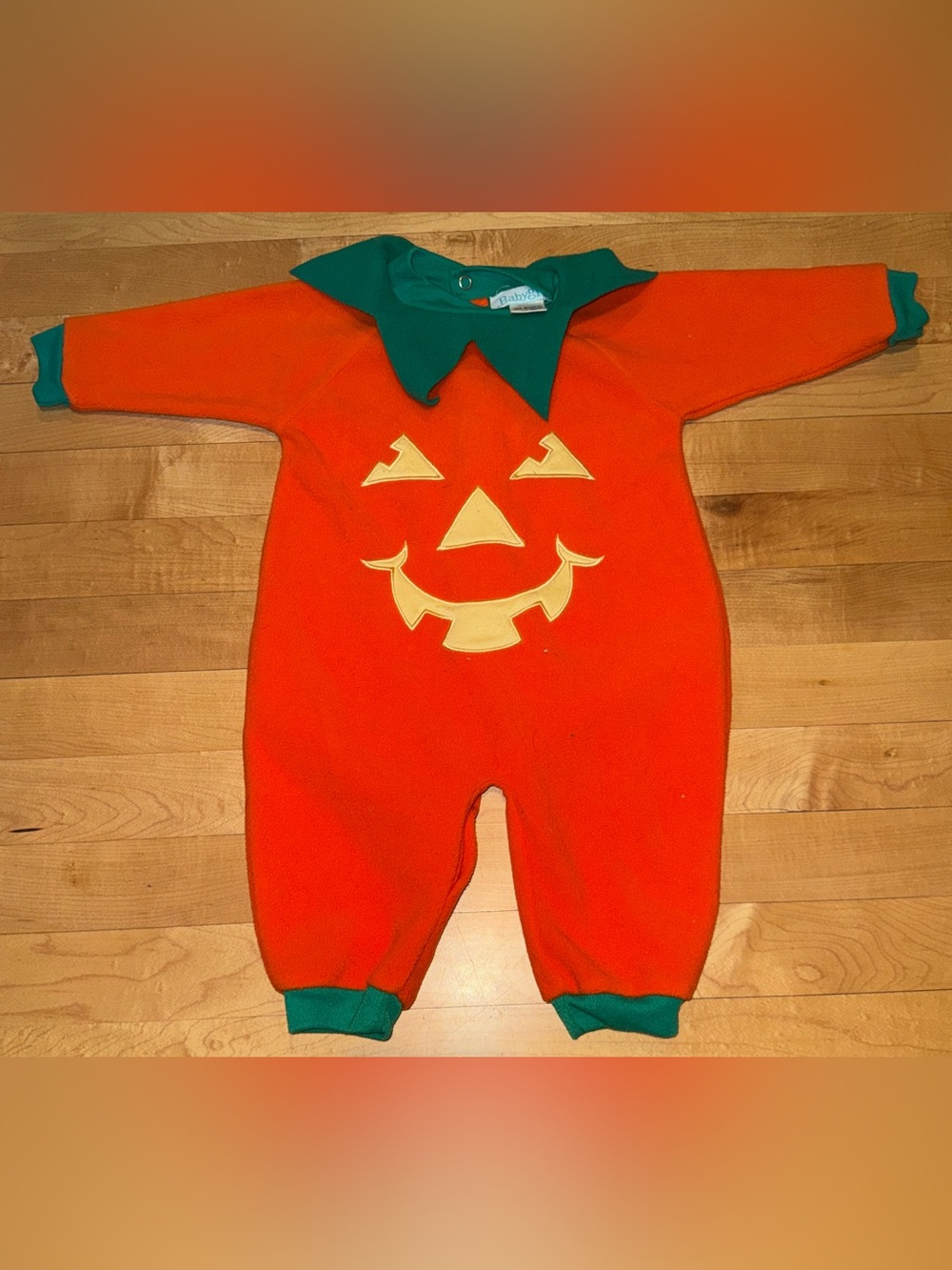 Vintage Y2K Babygro Pumpkin JOL Halloween Costume One-Piece romper 3-6 months